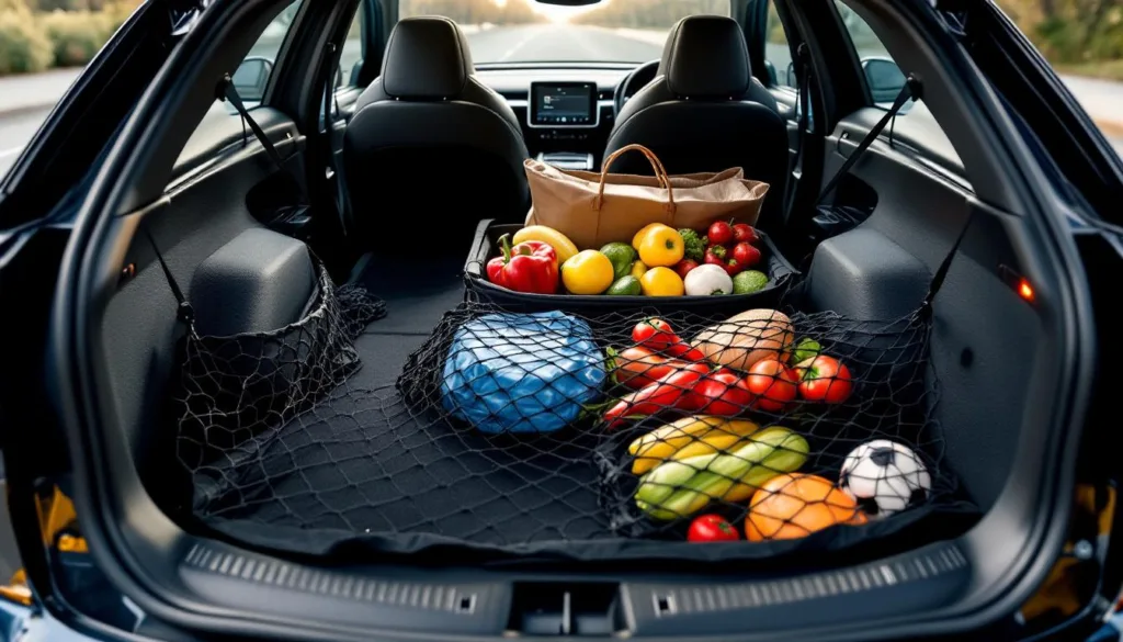 ein experte zeigt, wie faltbare cargo-netze dein e-auto praktischer und organisierter machen – ideal für mehr stauraum und flexibilität unterwegs.