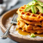 ein koch erklärt, warum süßkartoffel-waffeln mit avocado das perfekte gericht sind, um deinen brunch geschmackvoll und gesund zu machen.