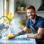 ein reinigungsexperte erklärt, wie du deinen abwasch effektiv organisierst, um ihn in der hälfte der zeit zu erledigen. entdecke praktische tipps für schnelleres spülen.